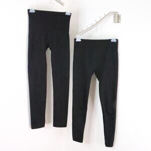 Women's S/M Black Fleece-Lined Stretch Comfy Lounge Leggings 2pc Bundle Lot